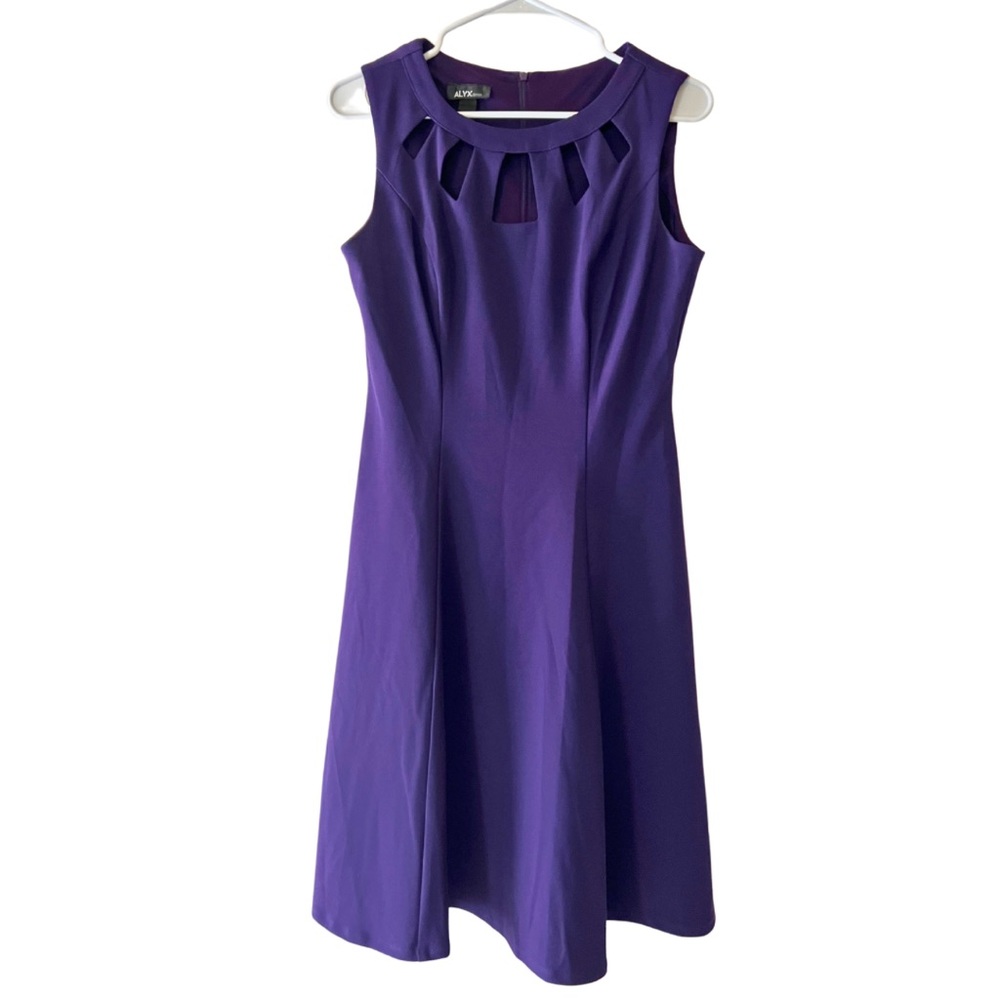 Alyx Deep Plum Fit & Flare Dress with Cutouts